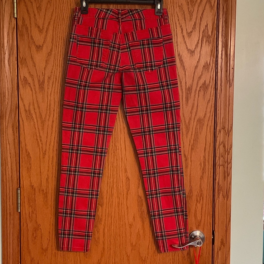 Red Plaid Pants - Picture 3 of 5